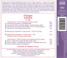 Georges Lentz (geb. 1965): Caeli enarrant IV für Streichquartett &amp; 3 Zimbali, CD