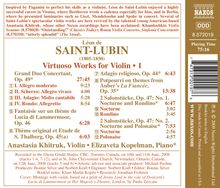 Leon de Saint-Lubin (1805-1850): Werke für Vioilne Vol.1, CD