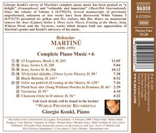 Bohuslav Martinu (1890-1959): Sämtliche Klavierwerke Vol.6, CD