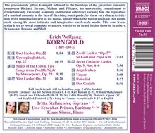 Erich Wolfgang Korngold (1897-1957): Lieder Vol.1, CD