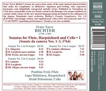 Franz Xaver Richter (1709-1789): Sonaten für Flöte,Cembalo &amp; Cello Vol.1, CD
