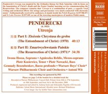 Krzysztof Penderecki (1933-2020): Utrenja, CD