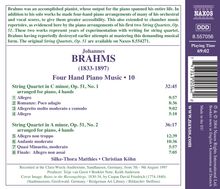 Johannes Brahms (1833-1897): Klaviermusik zu 4 Händen Vol.10, CD