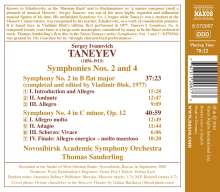 Serge Tanejew (1856-1915): Symphonien Nr.2 &amp; 4, CD