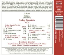 Alfred Hill (1870-1960): Streichquartette Vol.2, CD