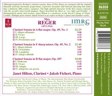 Max Reger (1873-1916): Sonaten für Klarinette &amp; Klavier Nr.1-3, CD