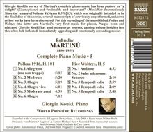 Bohuslav Martinu (1890-1959): Sämtliche Klavierwerke Vol.5, CD