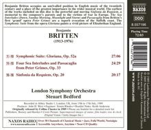 Benjamin Britten (1913-1976): Sinfonia da Requiem op.20, CD