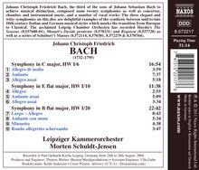 Johann Christoph Friedrich Bach (1732-1795): Symphonien HW I Nr.6,10,20, CD