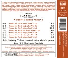 Dieterich Buxtehude (1637-1707): Sämtliche Kammermusik Vol.1, CD