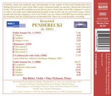 Krzysztof Penderecki (1933-2020): Sonaten für Violine &amp; Klavier Nr.1 &amp; 2, CD