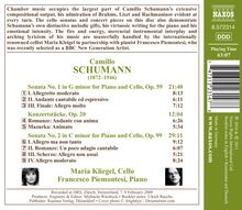 Camillo Schumann (1872-1946): Sonaten für Cello &amp; Klavier Nr.1 &amp; 2, CD