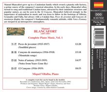 Manuel Blancafort (1897-1987): Sämtliche Klavierwerke Vol.1, CD