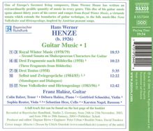 Hans Werner Henze (1926-2012): Kammermusik mit Gitarre "Guitar Music" Vol.1, CD