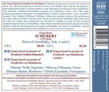 Franz Schubert (1797-1828): Lieder "Dichter der Empfindsamkeit" Vol.1 &amp; 2, 2 CDs