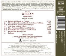 Healey Willan (1880-1968): Orgelwerke, CD