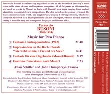 Ferruccio Busoni (1866-1924): Werke für 2 Klaviere, CD