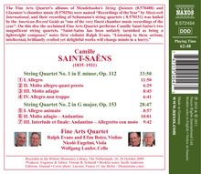 Camille Saint-Saens (1835-1921): Streichquartette Nr.1 &amp; 2 (opp.112 &amp; 153), CD