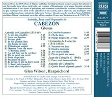 Antonio de Cabezon (1500-1566): Cembalowerke, CD