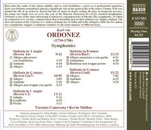 Karl von Ordonez (1734-1786): Symphonien C-Dur,g-moll,g-moll,A-Dur,h-moll, CD