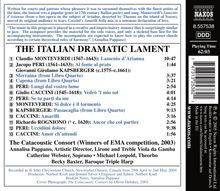 The Italian Dramatic Lament, CD