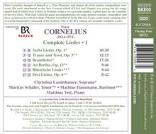 Peter Cornelius (1824-1874): Sämtliche Lieder Vol.1, CD