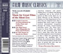 William Perry (geb. 1930): Filmmusik: Music for Great Films of the Silent Era, CD