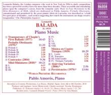 Leonardo Balada (geb. 1933): Klavierwerke, CD