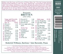 Benjamin Britten (1913-1976): Songs &amp; Proverbs of William Blake, CD