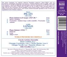 Mario Pilati (1903-1938): Klavierquintett D-Dur, CD
