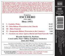 Francisco Escudero (1912-2002): Illeta (Oratorium), CD
