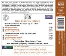 Ferdinand Ries (1784-1838): Klavierkonzerte Vol.1, CD