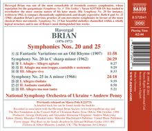 Havergal Brian (1876-1972): Symphonien Nr. 20 &amp; 25, CD