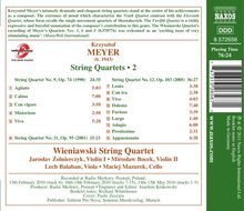 Krzysztof Meyer (geb. 1943): Streichquartette Nr.9,11,12, CD