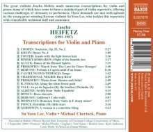 Jascha Heifetz (1901-1987): Transkriptionen für Violine &amp; Klavier, CD
