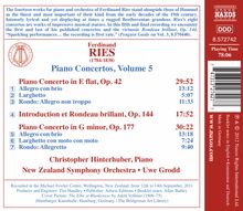 Ferdinand Ries (1784-1838): Klavierkonzerte Vol.5, CD