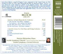 Ernest Bloch (1880-1959): America - An Epic Rhapsody für Orchester (mit Chor), CD