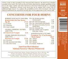 American Horn Quartet - Concertos For Four Horns, CD