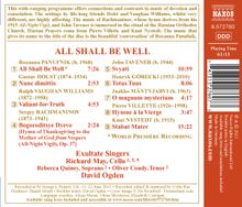 Exultate Singers - All Shall Be Well, CD