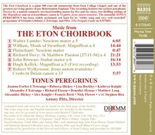 Tonus Peregrinus - The Eton Choirbook, CD