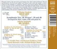 Wolfgang Amadeus Mozart (1756-1791): Symphonien Nr.38-40 für Klavier, Flöte, Violine &amp; Cello (arrangiert von Johann Nepomuk Hummel), CD