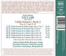 Jean Marie Leclair (1697-1764): Sonaten für Violine &amp; Bc Heft 2 Nr.6,7,9-12 (op.2 Nr.6,7,9-12), CD