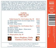 Ludwig Thuille (1861-1907): Violinsonaten Nr.1 &amp; 2, CD