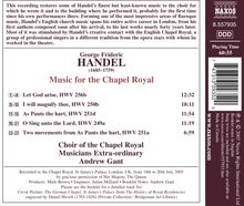 Georg Friedrich Händel (1685-1759): Chorwerke "Music for the Chapel Royal", CD