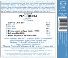 Krzysztof Penderecki (1933-2020): Te Deum, CD
