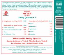 Krzysztof Meyer (geb. 1943): Streichquartette Nr.7,10,13, CD