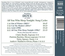 Jonathan Dove (geb. 1959): Liederzyklen "All You Who Sleep Tonight", CD