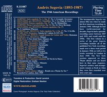 Andres Segovia - The 1944 American Recordings, CD