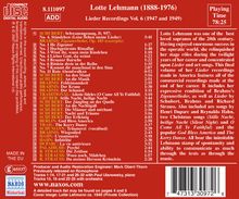 Lotte Lehmann - Lieder Recordings Vol.6, CD
