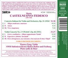 Mario Castelnuovo-Tedesco (1895-1968): Violinkonzert Nr.2, CD